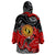 Aboriginal Flag Style Dot Art And Abstract Kangaroo Wearable Blanket Hoodie - Wonder Print Shop