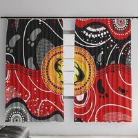 Aboriginal Flag Style Dot Art And Abstract Kangaroo Window Curtain - Wonder Print Shop