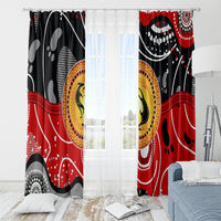 Aboriginal Flag Style Dot Art And Abstract Kangaroo Window Curtain - Wonder Print Shop