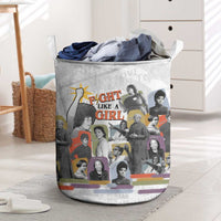 Black History Fight Like A Girl Laundry Basket African Feminist Icons and Bold Retro Art Style - Wonder Print Shop