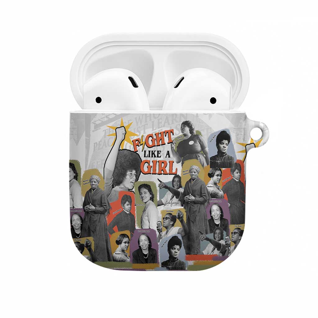 Black History Fight Like A Girl AirPods Case African Feminist Icons and Bold Retro Art Style - Wonder Print Shop