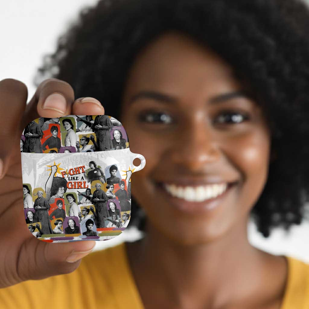Black History Fight Like A Girl AirPods Case African Feminist Icons and Bold Retro Art Style - Wonder Print Shop