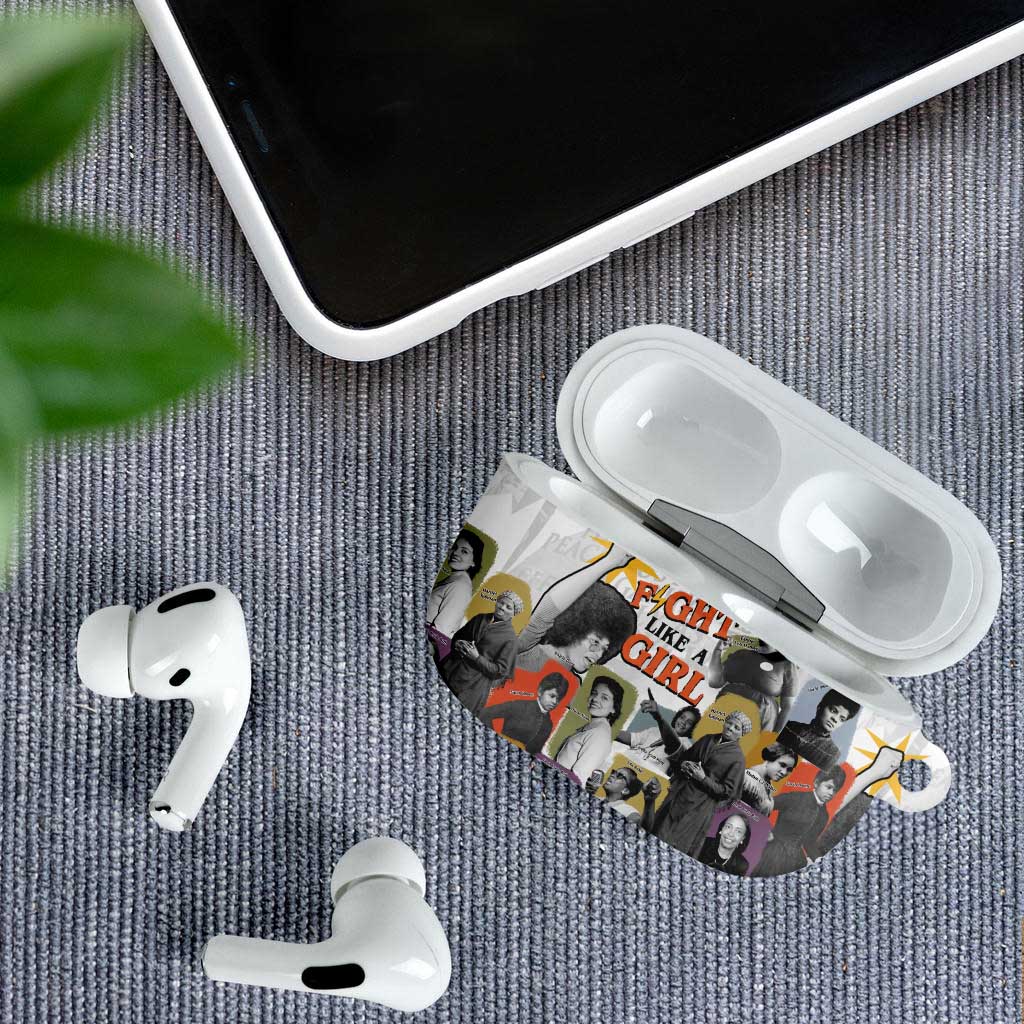 Black History Fight Like A Girl AirPods Case African Feminist Icons and Bold Retro Art Style - Wonder Print Shop