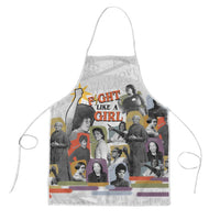 Black History Fight Like A Girl Apron African Feminist Icons and Bold Retro Art Style - Wonder Print Shop