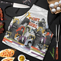 Black History Fight Like A Girl Apron African Feminist Icons and Bold Retro Art Style - Wonder Print Shop