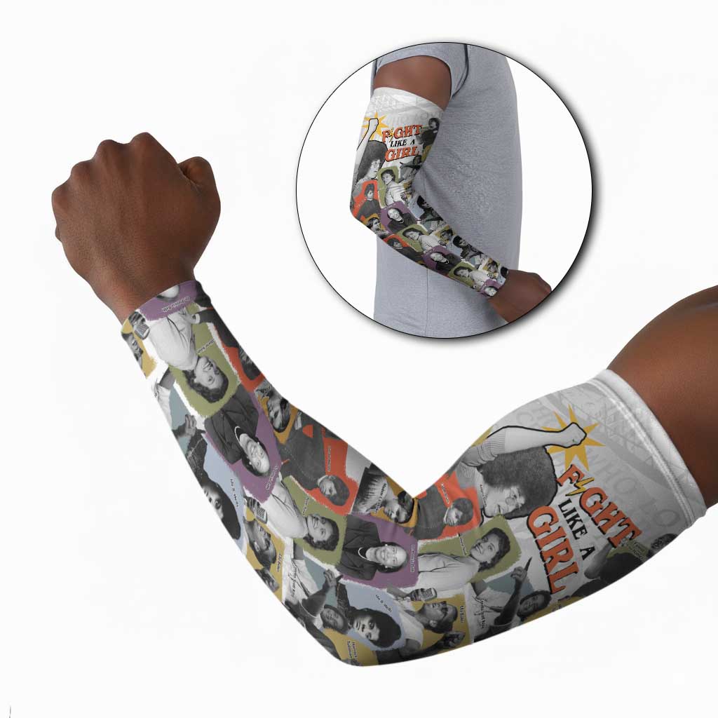 Black History Fight Like A Girl Arm Sleeves African Feminist Icons and Bold Retro Art Style - Wonder Print Shop