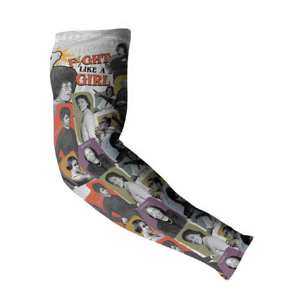 Black History Fight Like A Girl Arm Sleeves African Feminist Icons and Bold Retro Art Style - Wonder Print Shop