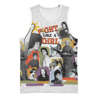 Black History Fight Like A Girl Basketball Jersey African Feminist Icons and Bold Retro Art Style - Wonder Print Shop