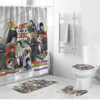 Black History Fight Like A Girl Bathroom Set African Feminist Icons and Bold Retro Art Style - Wonder Print Shop