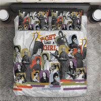 Black History Fight Like A Girl Bedding Set African Feminist Icons and Bold Retro Art Style - Wonder Print Shop