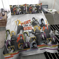 Black History Fight Like A Girl Bedding Set African Feminist Icons and Bold Retro Art Style - Wonder Print Shop
