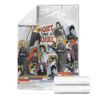 Black History Fight Like A Girl Blanket African Feminist Icons and Bold Retro Art Style - Wonder Print Shop