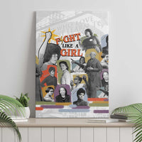 Black History Fight Like A Girl Canvas Wall Art African Feminist Icons and Bold Retro Art Style - Wonder Print Shop