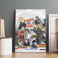 Black History Fight Like A Girl Canvas Wall Art African Feminist Icons and Bold Retro Art Style - Wonder Print Shop