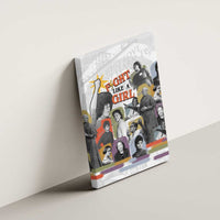 Black History Fight Like A Girl Canvas Wall Art African Feminist Icons and Bold Retro Art Style - Wonder Print Shop