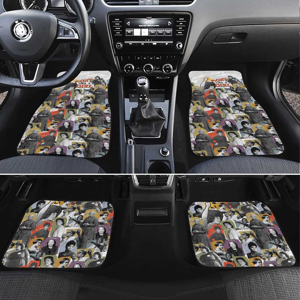 Black History Fight Like A Girl Car Mats African Feminist Icons and Bold Retro Art Style - Wonder Print Shop