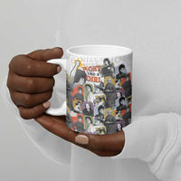 Black History Fight Like A Girl Ceramic Mug African Feminist Icons and Bold Retro Art Style - Wonder Print Shop