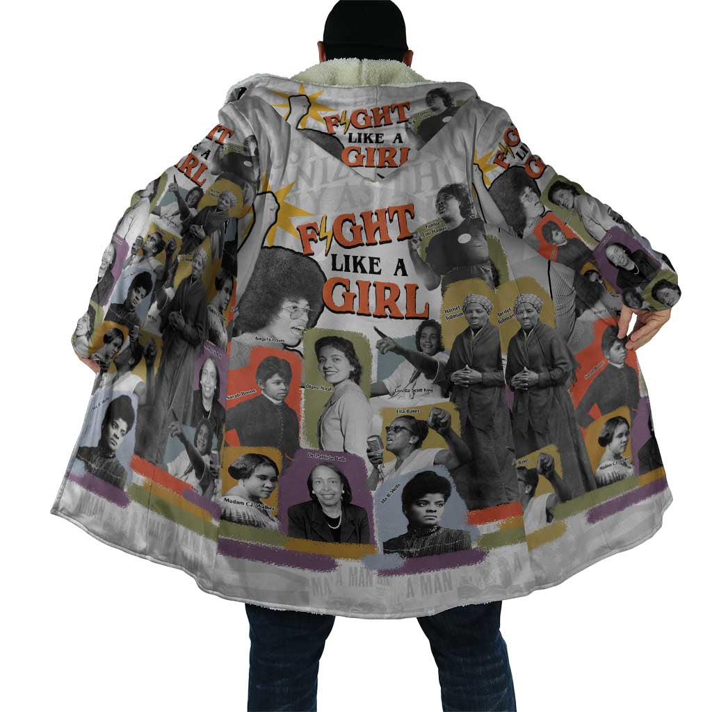 Black History Fight Like A Girl Cloak African Feminist Icons and Bold Retro Art Style - Wonder Print Shop