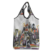 Black History Fight Like A Girl Grocery Bag African Feminist Icons and Bold Retro Art Style - Wonder Print Shop