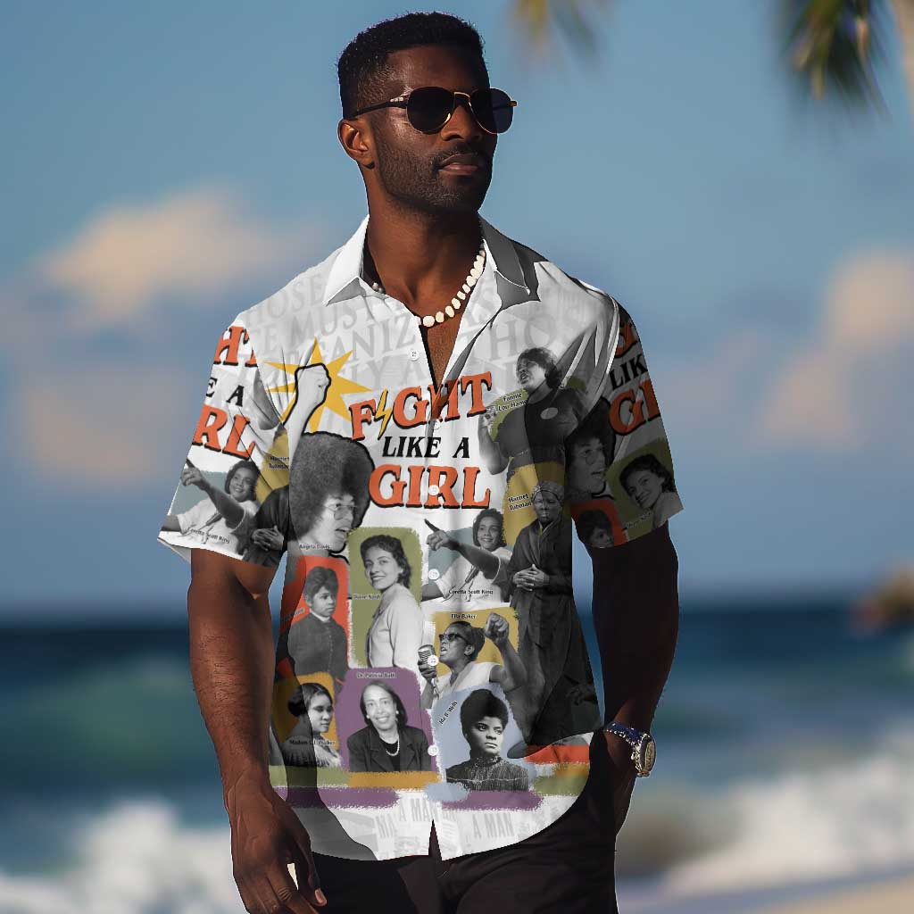Black History Fight Like A Girl Hawaiian Shirt African Feminist Icons and Bold Retro Art Style - Wonder Print Shop
