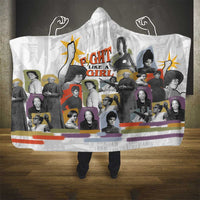 Black History Fight Like A Girl Hooded Blanket African Feminist Icons and Bold Retro Art Style - Wonder Print Shop