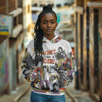 Black History Fight Like A Girl Hoodie African Feminist Icons and Bold Retro Art Style - Wonder Print Shop