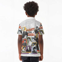 Black History Fight Like A Girl Kid Polo Shirt African Feminist Icons and Bold Retro Art Style - Wonder Print Shop
