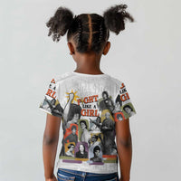 Black History Fight Like A Girl Kid T shirt African Feminist Icons and Bold Retro Art Style - Wonder Print Shop