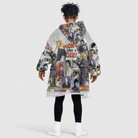 Black History Fight Like A Girl Kid Wearable Blanket Hoodie African Feminist Icons and Bold Retro Art Style - Wonder Print Shop