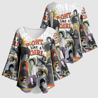 Black History Fight Like A Girl Kimono Sleeve Blouse African Feminist Icons and Bold Retro Art Style - Wonder Print Shop