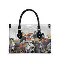Black History Fight Like A Girl Leather Bag African Feminist Icons and Bold Retro Art Style - Wonder Print Shop