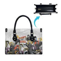 Black History Fight Like A Girl Leather Bag African Feminist Icons and Bold Retro Art Style - Wonder Print Shop