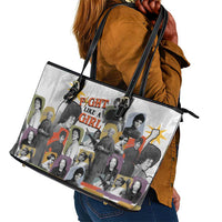 Black History Fight Like A Girl Leather Tote Bag African Feminist Icons and Bold Retro Art Style - Wonder Print Shop