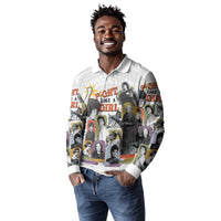 Black History Fight Like A Girl Long Sleeve Polo Shirt African Feminist Icons and Bold Retro Art Style - Wonder Print Shop