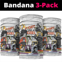Black History Fight Like A Girl Neck Gaiter African Feminist Icons and Bold Retro Art Style - Wonder Print Shop