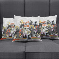 Black History Fight Like A Girl Pillow Cover African Feminist Icons and Bold Retro Art Style - Wonder Print Shop