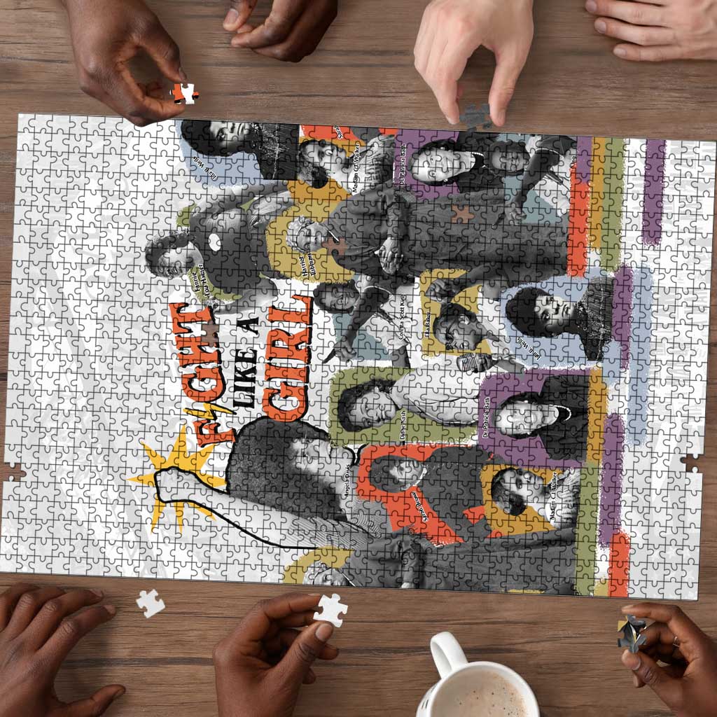Black History Fight Like A Girl Puzzle African Feminist Icons and Bold Retro Art Style - Wonder Print Shop