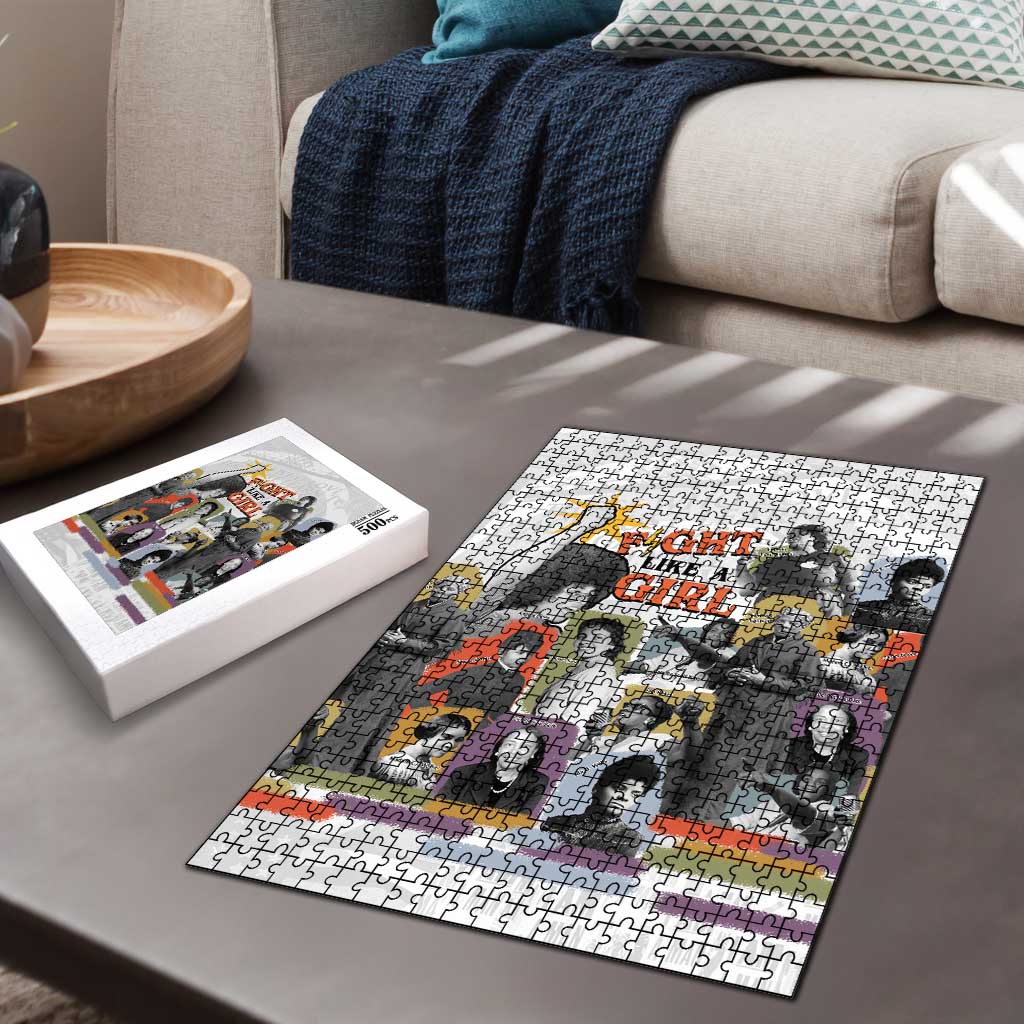 Black History Fight Like A Girl Puzzle African Feminist Icons and Bold Retro Art Style - Wonder Print Shop