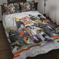 Black History Fight Like A Girl Quilt Bed Set African Feminist Icons and Bold Retro Art Style - Wonder Print Shop