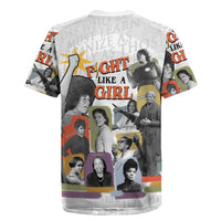 Black History Fight Like A Girl Rugby Jersey African Feminist Icons and Bold Retro Art Style - Wonder Print Shop