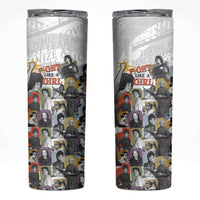 Black History Fight Like A Girl Skinny Tumbler African Feminist Icons and Bold Retro Art Style - Wonder Print Shop