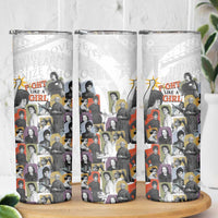 Black History Fight Like A Girl Skinny Tumbler African Feminist Icons and Bold Retro Art Style - Wonder Print Shop