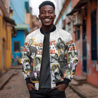 Black History Fight Like A Girl Sleeve Zip Bomber Jacket African Feminist Icons and Bold Retro Art Style - Wonder Print Shop