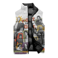 Black History Fight Like A Girl Sleeveless Puffer Jacket African Feminist Icons and Bold Retro Art Style - Wonder Print Shop