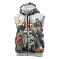 Black History Fight Like A Girl Sleeveless Zip Hoodie African Feminist Icons and Bold Retro Art Style - Wonder Print Shop