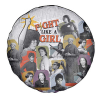 Black History Fight Like A Girl Spare Tire Cover African Feminist Icons and Bold Retro Art Style - Wonder Print Shop