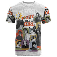 Black History Fight Like A Girl T shirt African Feminist Icons and Bold Retro Art Style - Wonder Print Shop