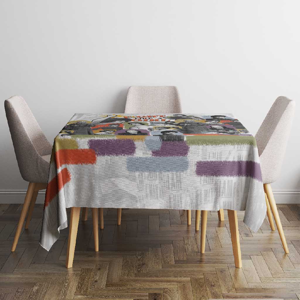 Black History Fight Like A Girl Tablecloth African Feminist Icons and Bold Retro Art Style - Wonder Print Shop