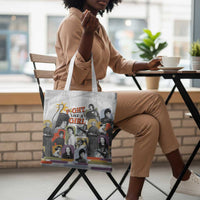 Black History Fight Like A Girl Tote Bag African Feminist Icons and Bold Retro Art Style - Wonder Print Shop