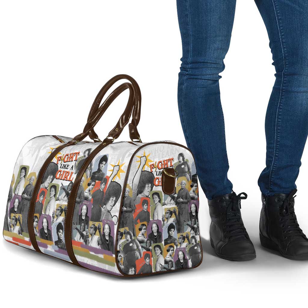 Black History Fight Like A Girl Travel Bag African Feminist Icons and Bold Retro Art Style - Wonder Print Shop